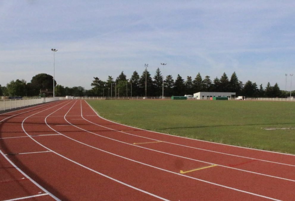 La piste d'athlétisme extérieure du Bergerac Athlétique Club